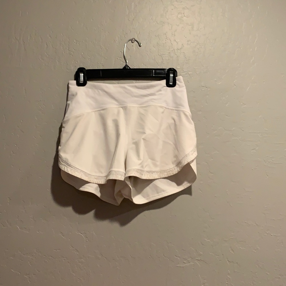White Lululemon Run The Line Shorts 3”
